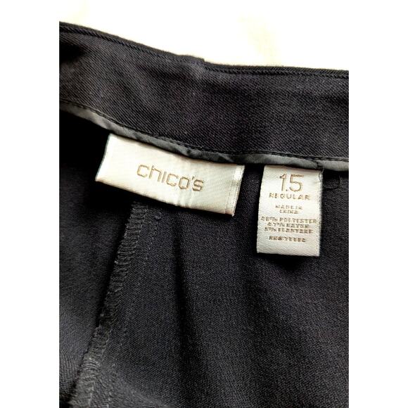 Chico's dress pants SZ 1.5 side zip Poly blend some Stretch Work office Twill - Picture 2 of 10